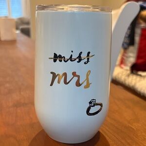 Kate Spade- Miss to Mrs White and Gold Tumbler